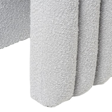 Puff tapizado en tela borreguito color gris EDY