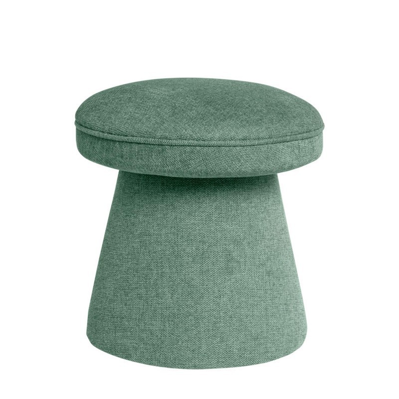Puff redondo tapizado tela color menta ALBIN
