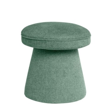 Puff redondo tapizado tela color menta ALBIN