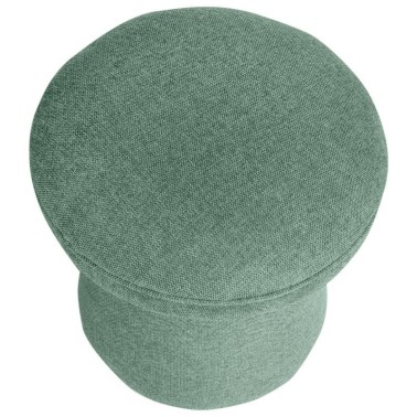 Puff redondo tapizado tela color menta ALBIN