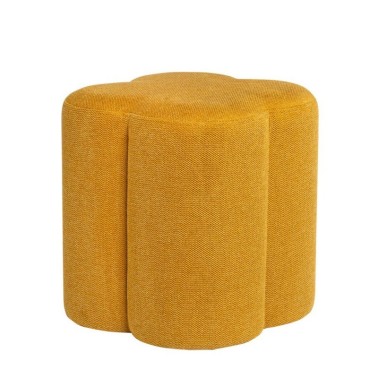 Puff tapizado tela color mostaza ARTUR