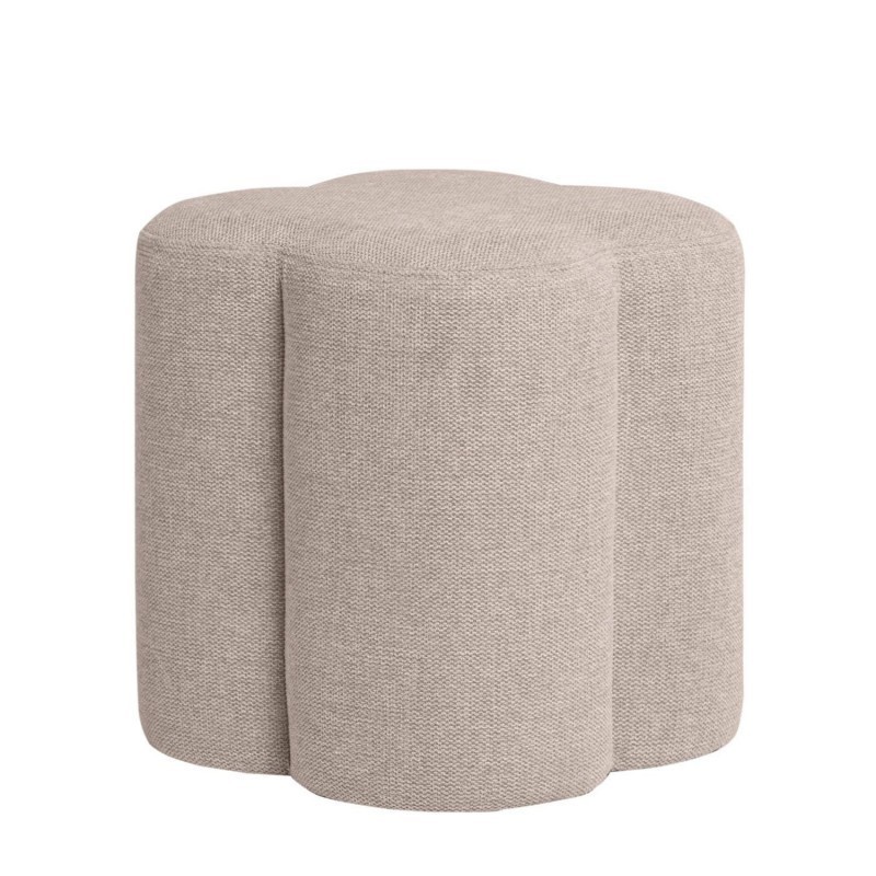 Puff tapizado tela color beige ARTUR