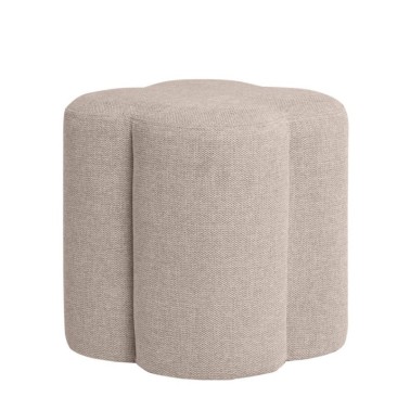 Puff tapizado tela color beige ARTUR
