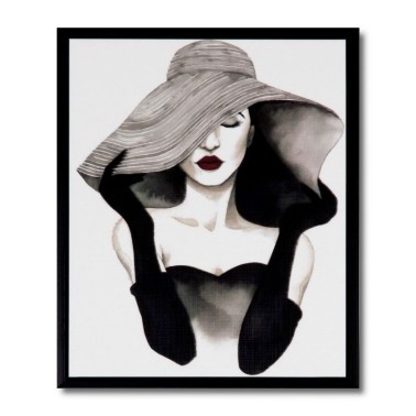 Cuadro moderno Woman marco negro 25x30 cm
