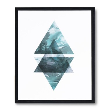 Cuadro moderno Triangulo marco negro 25x30 cm
