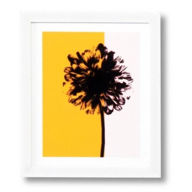 Yellow Tree - Cuadro moderno marco blanco 25x30 cm