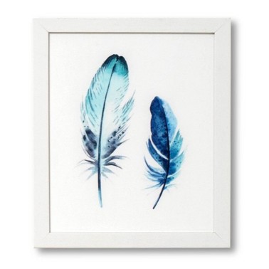 Cuadro moderno Pluma marco blanco 25x30 cm