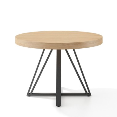 Mesa redonda extensible patas negras