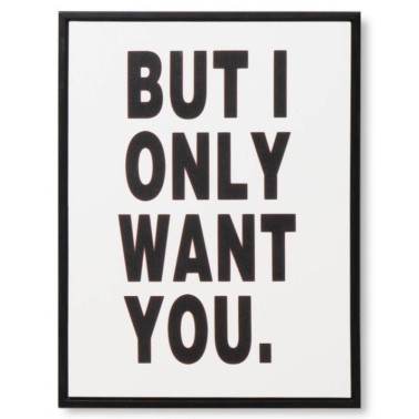 Cuadro moderno WANT YOU marco negro 30x40 cm