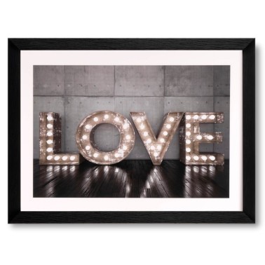 Cuadro moderno NEON marco negro 40x30 cm