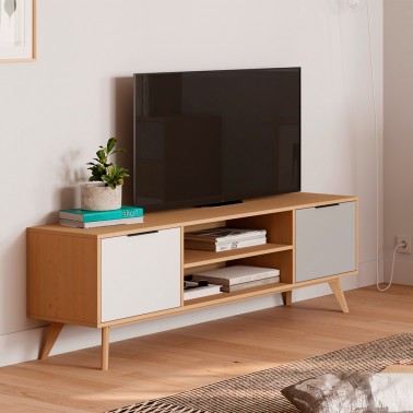 Mueble TV Zoe 120 cm con cajón y patas rectas