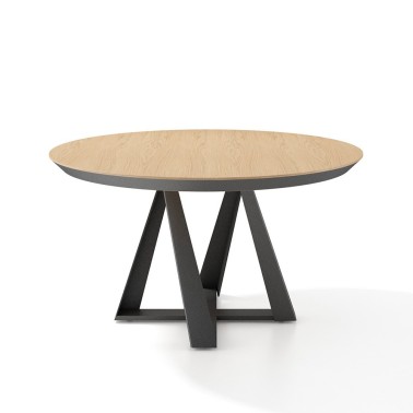 Mesa de comedor redonda Framework con pie central metalico