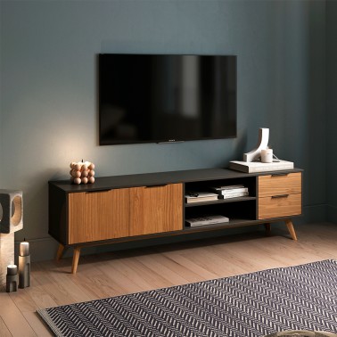 Mueble de Tv de 180 de estilo nordico en madera de pino