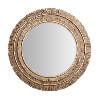 Espejo decorativo de estilo Boho Chic. Diamentro 89 cm