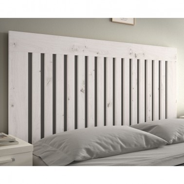Cabecero de cama nordico de barrotes en color blanco con detalles antracita