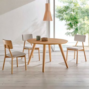 mesa redonda de comedor de estilo nordico Vinca
