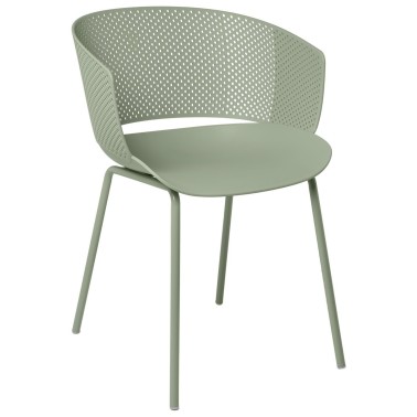 Silla de cocina en polipropileno y patas metalicas Noelle
