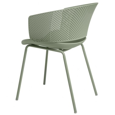 Silla de cocina en polipropileno y patas metalicas Noelle