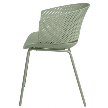 Silla de cocina en polipropileno y patas metalicas Noelle