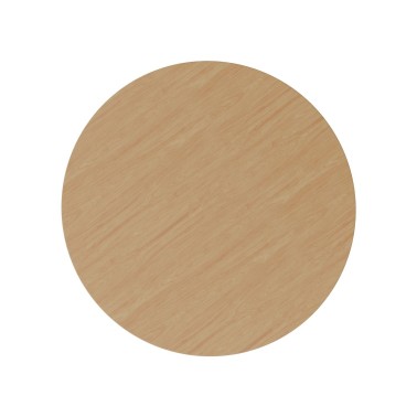 Mesa de comedor redonda 100 cm en roble y pata metal negro