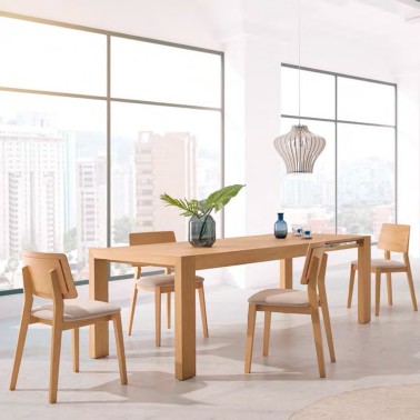Mesa de comedor extensible madera de roble
