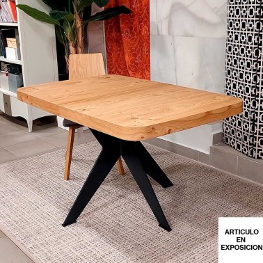 Mesa de comedor extensible en madera Mon