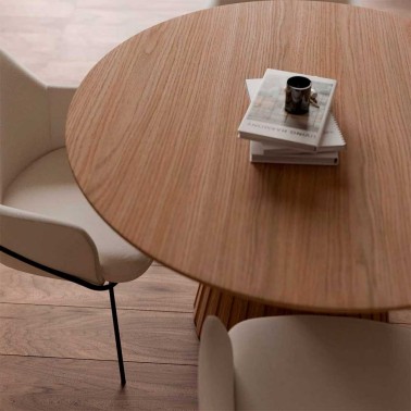 Mesa redonda en madera de roble NAYLA