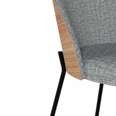 Silla tapizada con patas negras Casandra de Somcasa