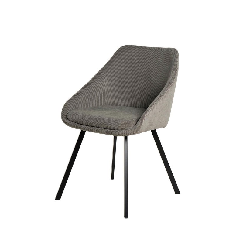 Silla tapizada con patas negras Macie