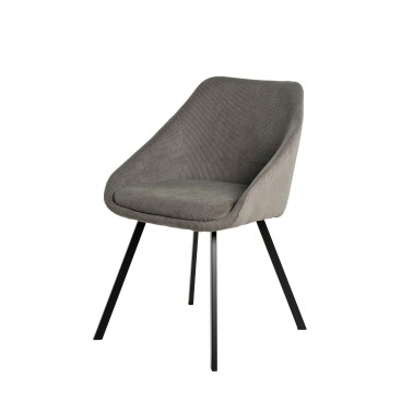 Silla tapizada con patas negras Macie