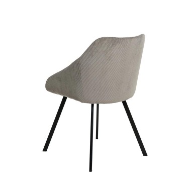 Silla tapizada con patas negras Macie