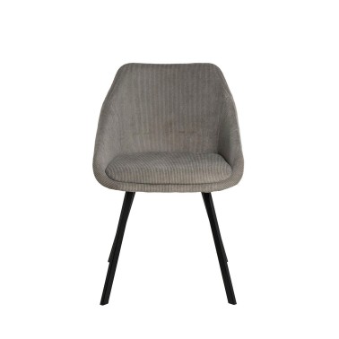 Silla tapizada con patas negras Macie