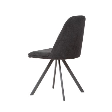 Silla giratoria tapizada con patas negras Cris