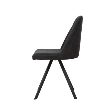 Silla giratoria tapizada con patas negras Cris