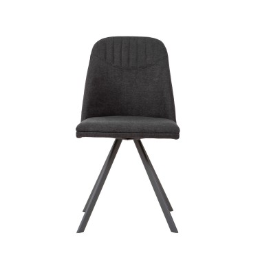 Silla giratoria tapizada con patas negras Cris