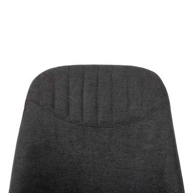 Silla giratoria tapizada con patas negras Cris