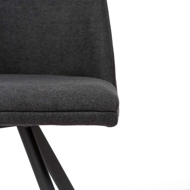 Silla giratoria tapizada con patas negras Cris