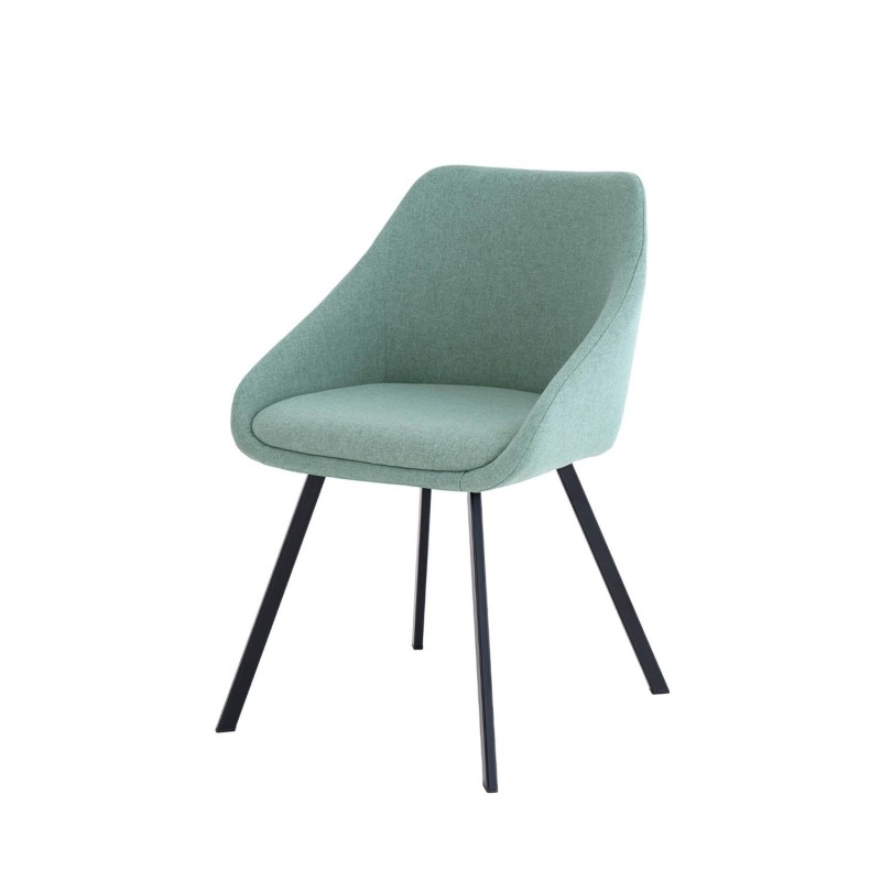 Silla tapizada con patas metalicas negras LANNA