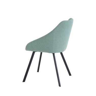 Silla tapizada con patas metalicas negras Lanna