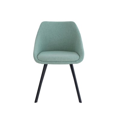 Silla tapizada con patas metalicas negras Lanna
