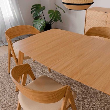 Mesa comedor nordica extensible roble MANEL