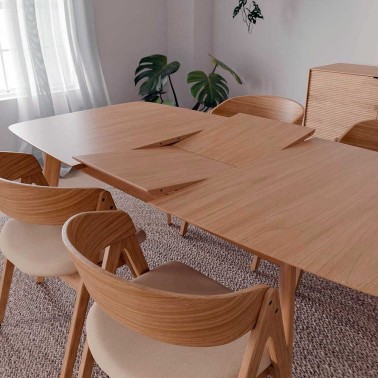 Mesa comedor nordica extensible roble MANEL