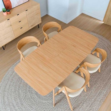 Mesa comedor nordica extensible roble MANEL