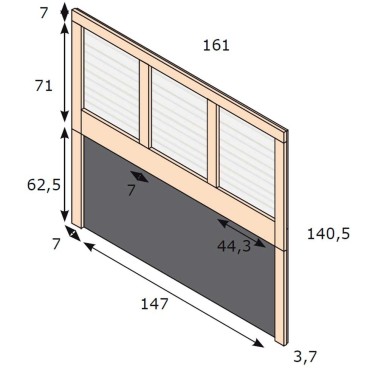Cabecero de madera para cama 150 Paris IV