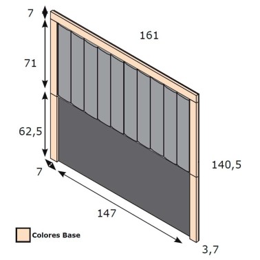 Cabecero tapizado para cama 150 cm PARIS IX