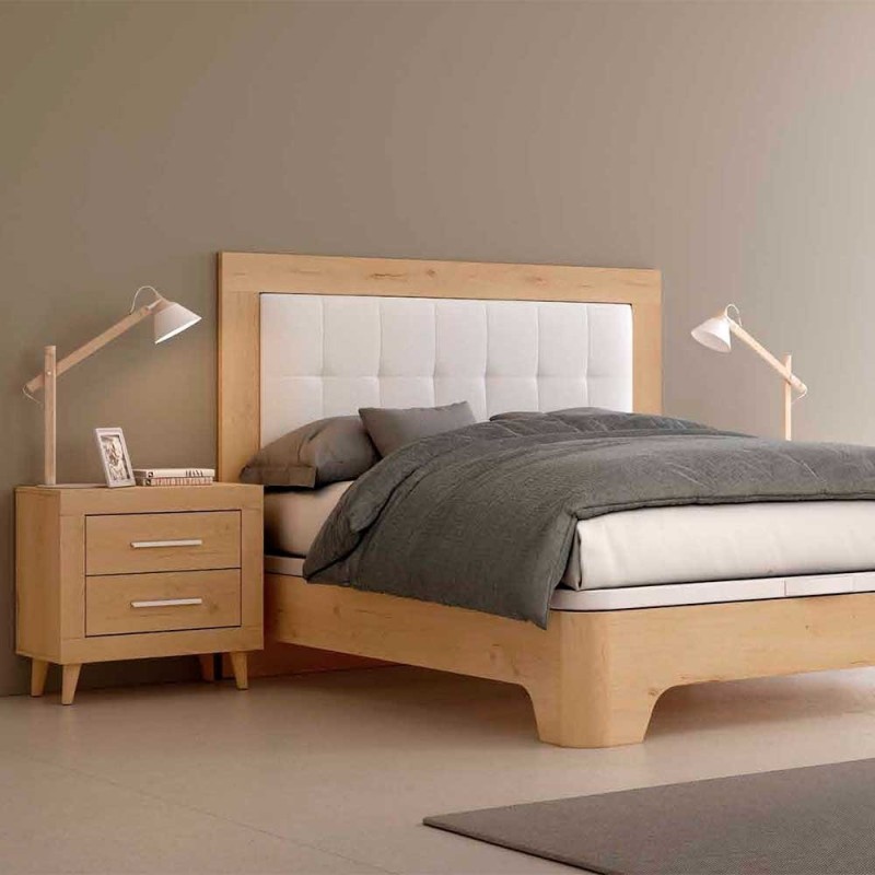 Cabecero cama 150 cm tapizado polipiel blanca