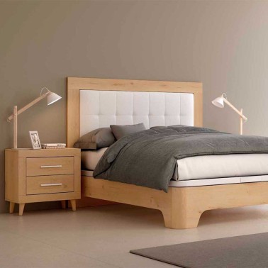 Cabecero cama 150 cm tapizado polipiel blanca