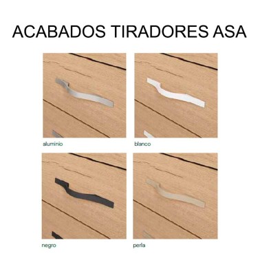 Mesita de noche 2 cajones, patas ovaladas, tirador asa PARIS I