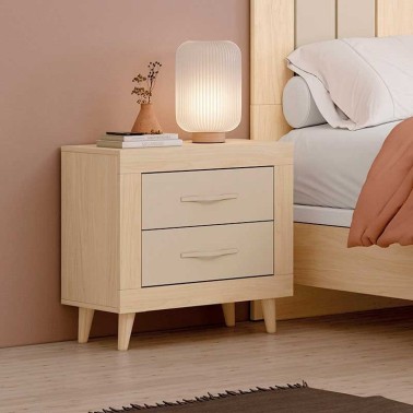 Mesita de noche con 2 cajones