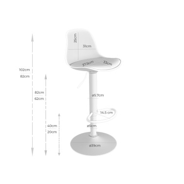 TABURETE NELLY GIRATORIO Y REGULABLE EN ALTURA